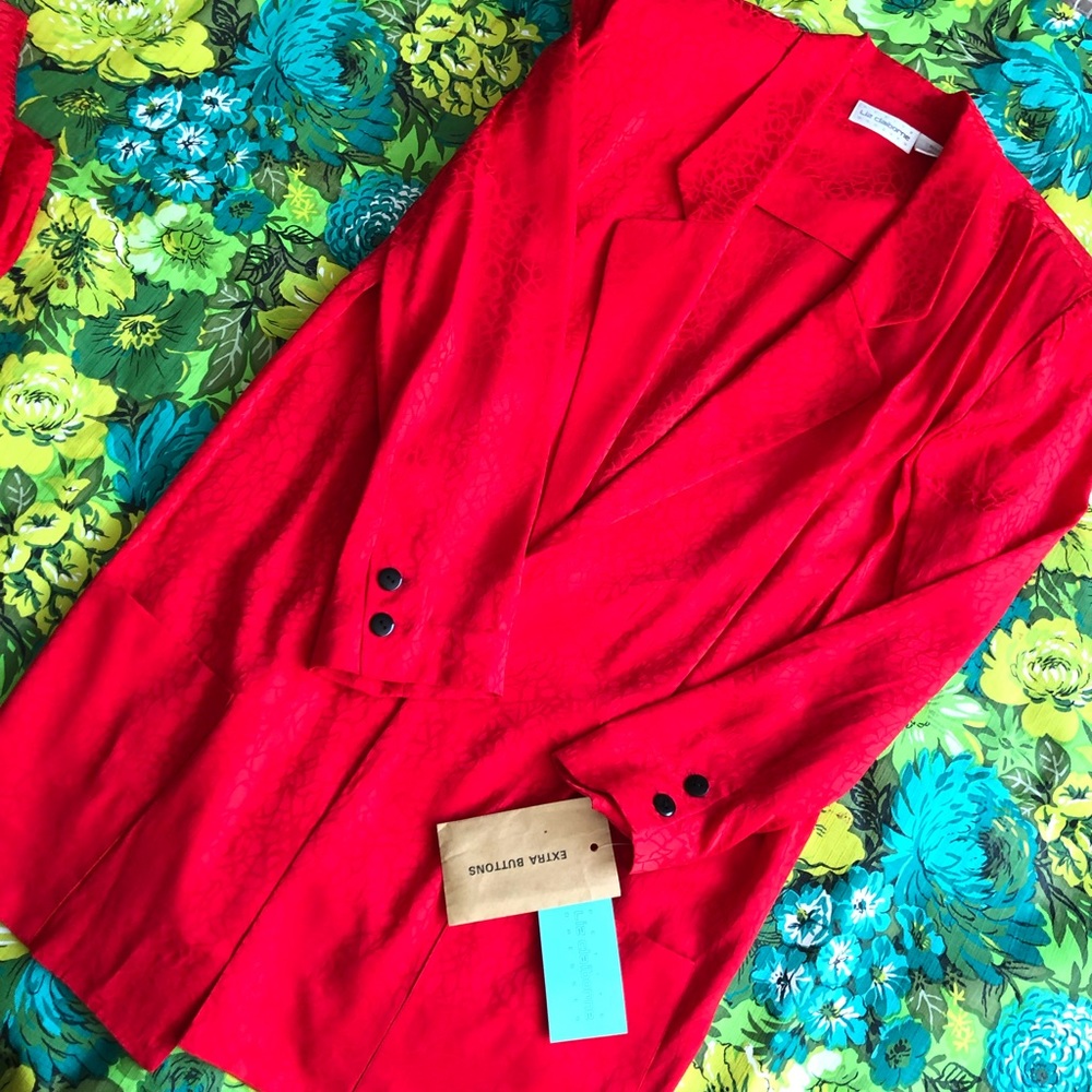 VNTG Liz Claiborne NWT 100% Silk dress with blazer